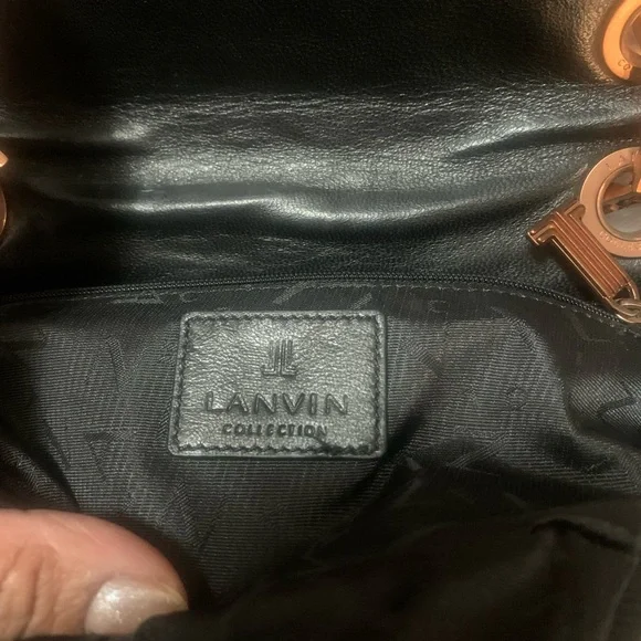 Lanvin Black Crocodile-Embossed Shoulder Bag - Picture 14 of 15